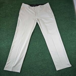 Nike Dri-Fit Golf Pants Mens 38x34 Beige/ Bone Stretch Standard Fit *Tiny Spot*